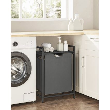 Cesto para ropa REX negro/gris