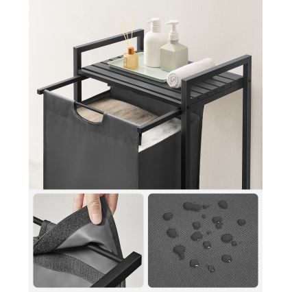 Cesto para ropa REX negro/gris