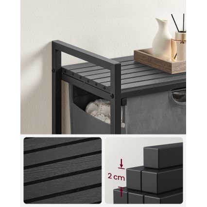 Cesto para ropa REX negro/gris