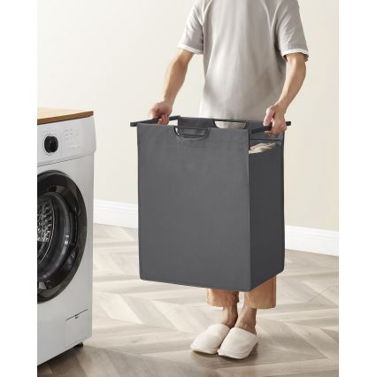 Cesto para ropa REX negro/gris