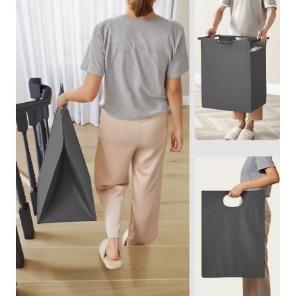 Cesto para ropa REX negro/gris