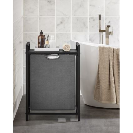 Cesto para ropa REX negro/gris