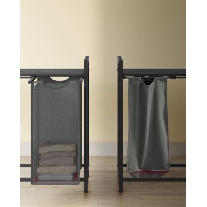 Cesto para ropa REX negro/gris