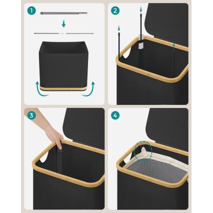 Cesto para ropa TATE negro