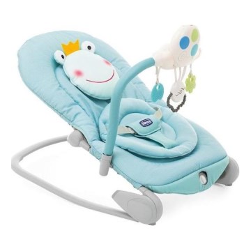 Chicco - Hamaca vibratoria para bebé BALLOON Froggy con melodía 2xAA + 1xLR20 azul