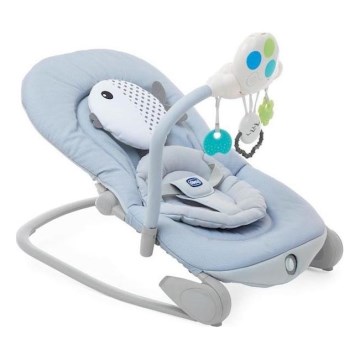 Chicco - Hamaca vibratoria para bebé con melodía BALLOON Dots 2xAA + 1xLR20 azul