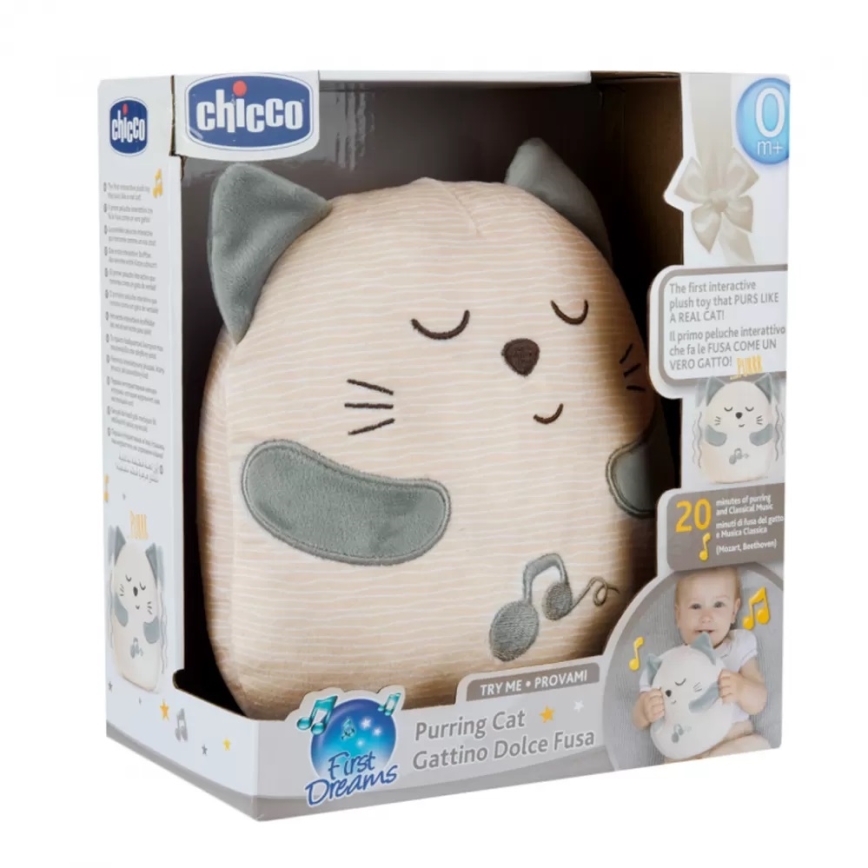 Chicco - Juguete interactivo de peluche con forma de gato 3xAAA