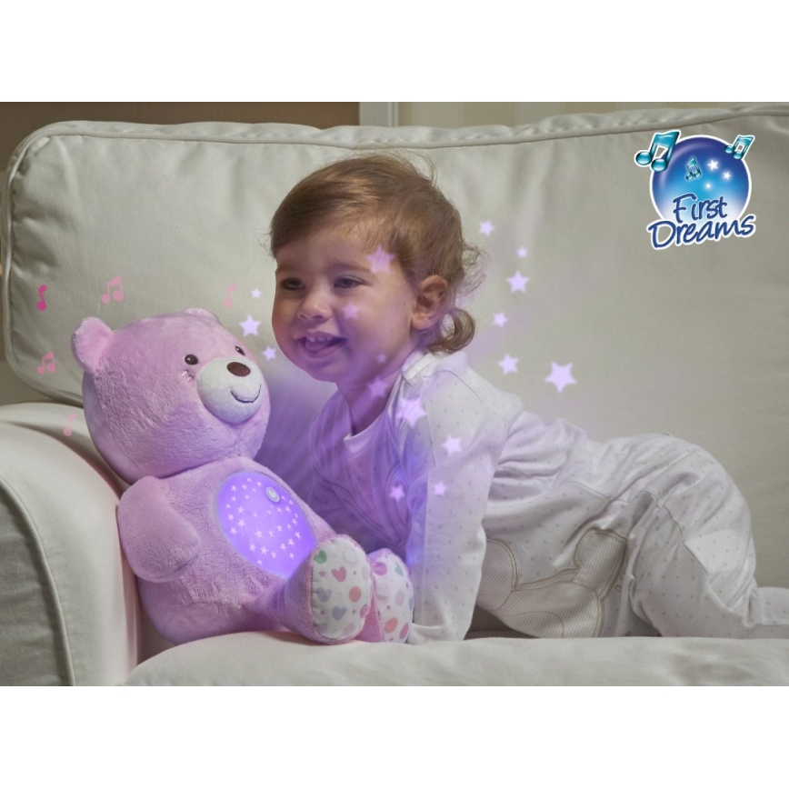 Chicco - Proyector con melodía BABY BEAR 3xAAA rosa