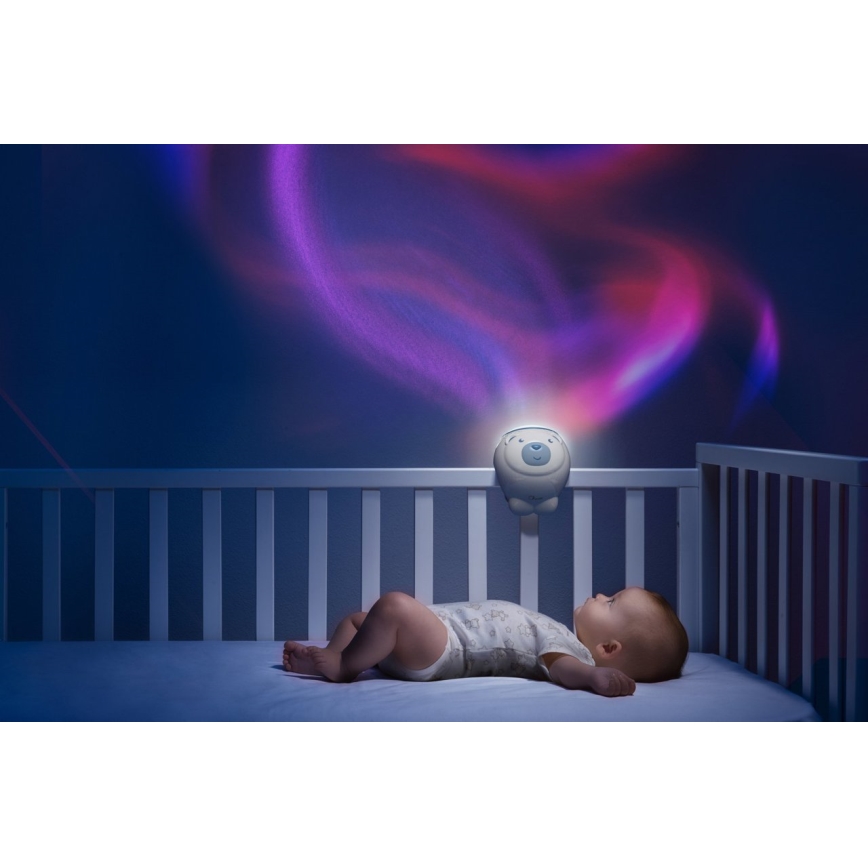 Chicco - Proyector infantil 2en1 POLAR BEAR 3xAA azul