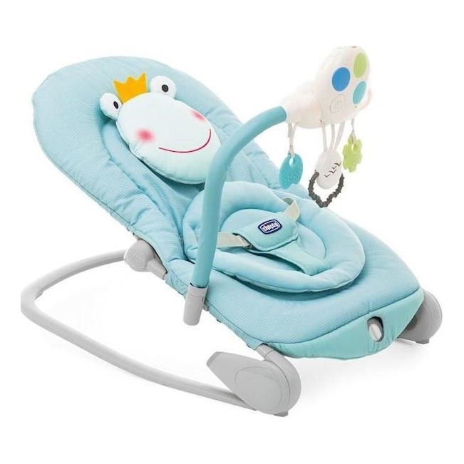 Chicco - Tumbona vibradora para bebés con melodía BALLOON Froggy azul