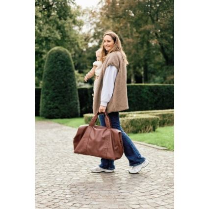 Childhome - Bolso cambiador MOMMY BAG LEATHER marrón