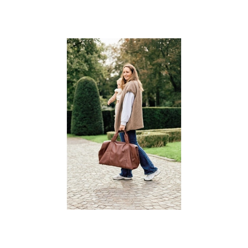 Childhome - Bolso cambiador MOMMY BAG LEATHER marrón