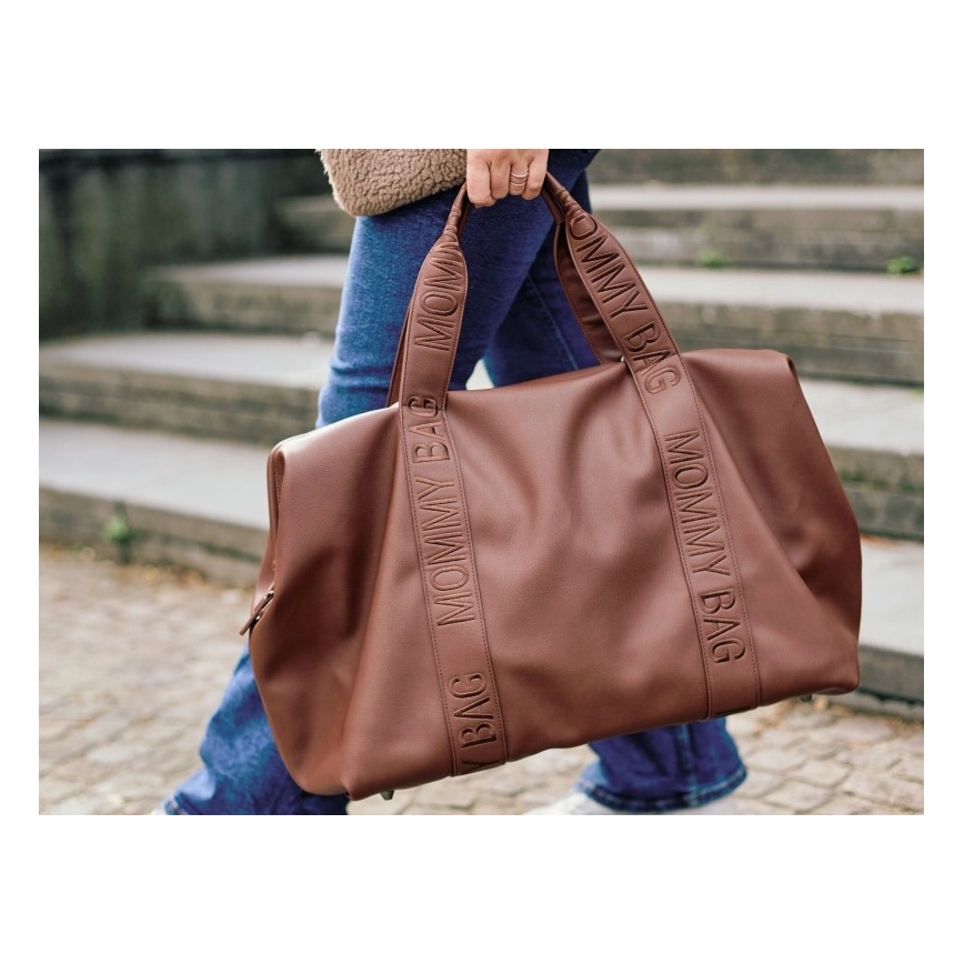 Childhome - Bolso cambiador MOMMY BAG LEATHER marrón