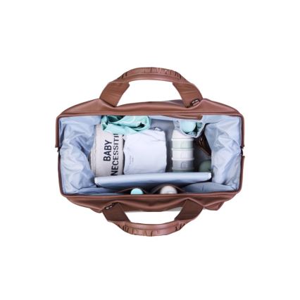 Childhome - Bolso cambiador MOMMY BAG LEATHER marrón