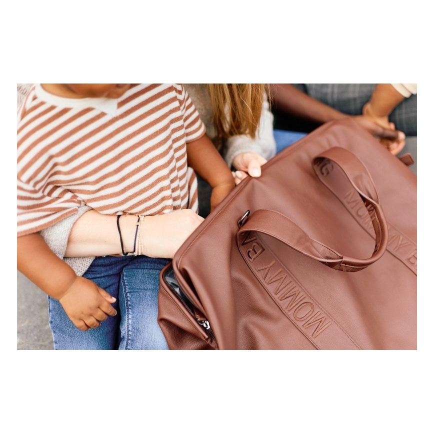 Childhome - Bolso cambiador MOMMY BAG LEATHER marrón
