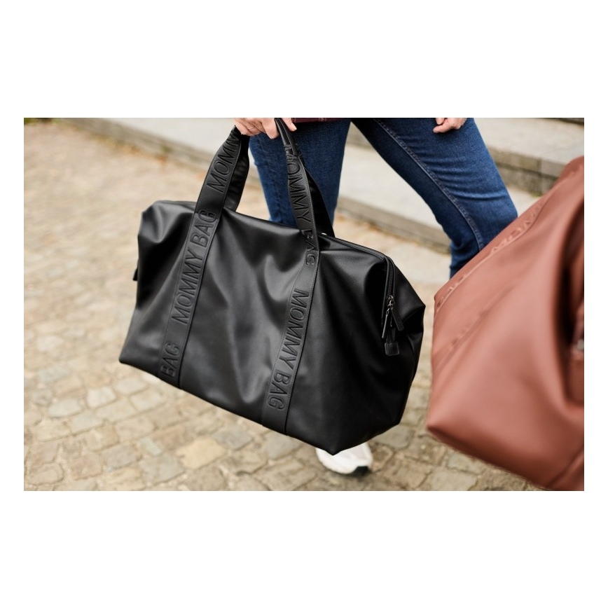 Childhome - Bolso cambiador MOMMY BAG LEATHER negro