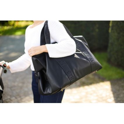 Childhome - Bolso cambiador MOMMY BAG LEATHER negro