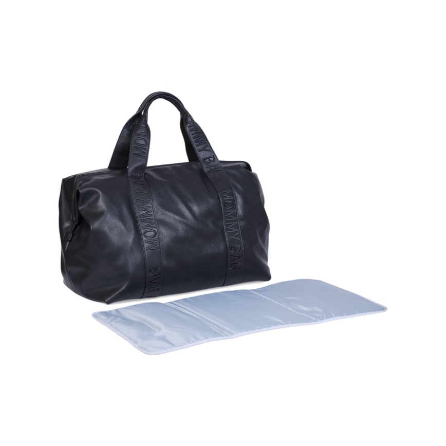 Childhome - Bolso cambiador MOMMY BAG LEATHER negro