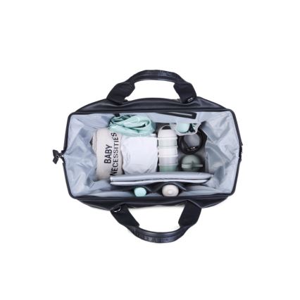 Childhome - Bolso cambiador MOMMY BAG LEATHER negro
