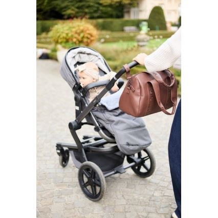 Childhome - Bolso cambiador MOMMY CLUB LEATHER marrón