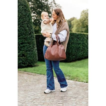 Childhome - Bolso cambiador MOMMY CLUB LEATHER marrón