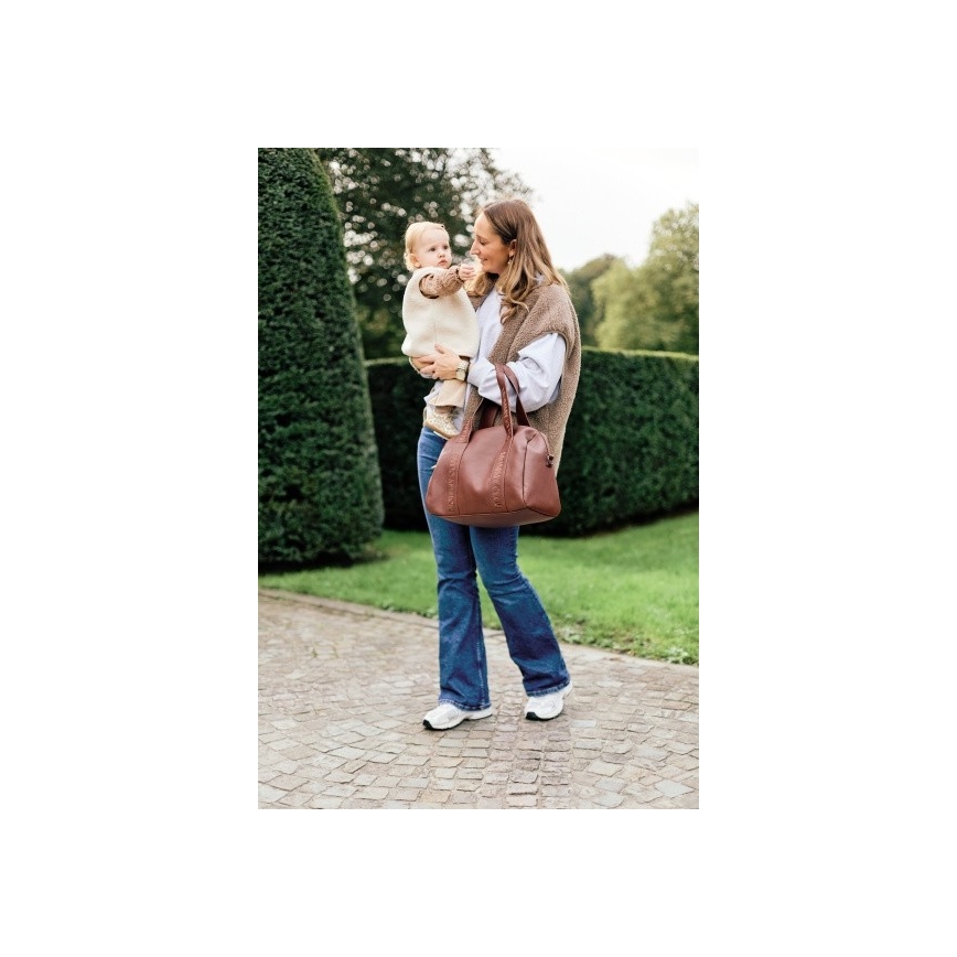 Childhome - Bolso cambiador MOMMY CLUB LEATHER marrón