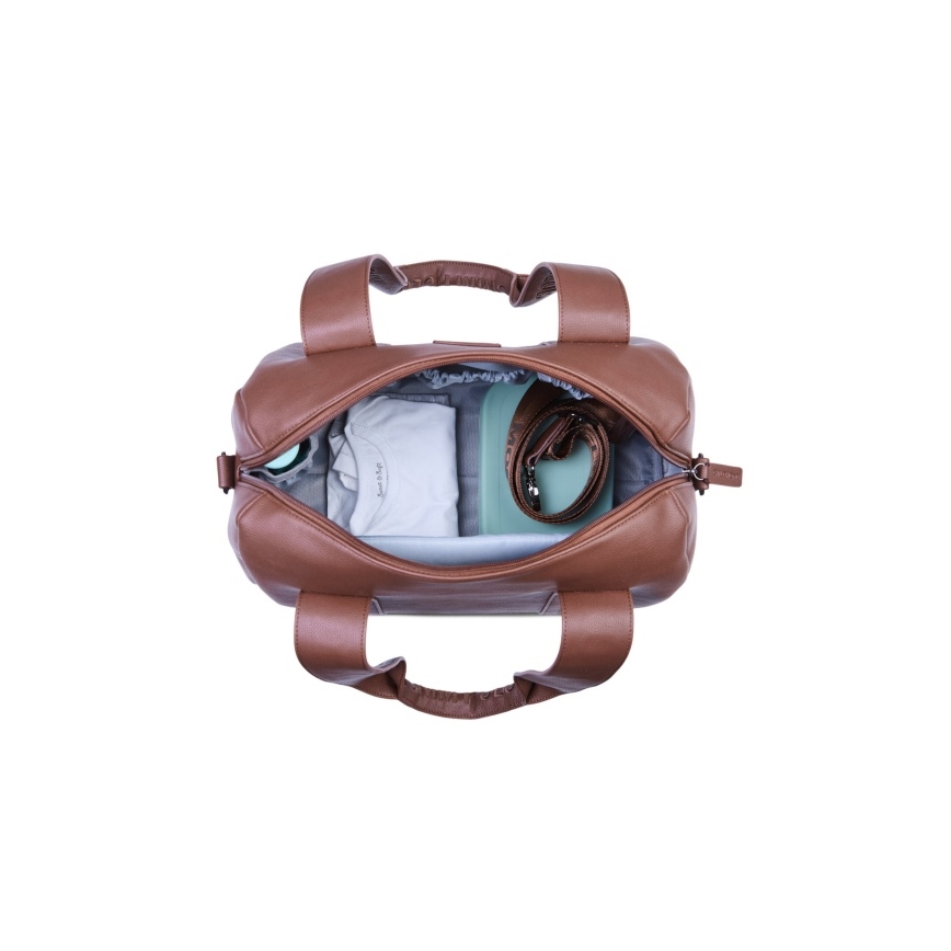 Childhome - Bolso cambiador MOMMY CLUB LEATHER marrón