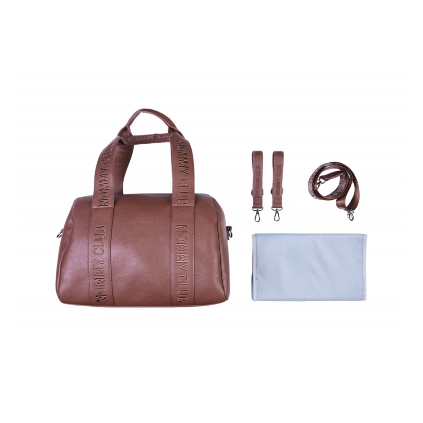 Childhome - Bolso cambiador MOMMY CLUB LEATHER marrón