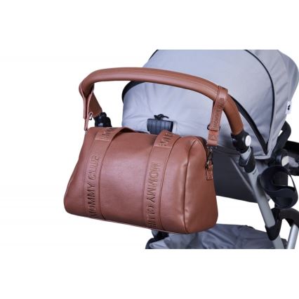 Childhome - Bolso cambiador MOMMY CLUB LEATHER marrón