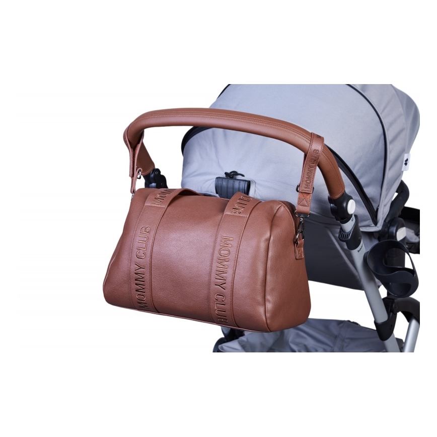 Childhome - Bolso cambiador MOMMY CLUB LEATHER marrón