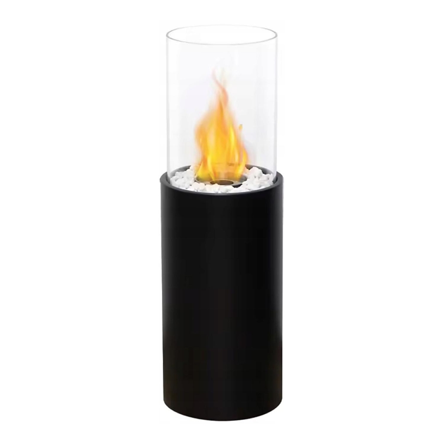 Chimenea de bioetanol ROMA 26,5x80,5 cm 2kW negra + cubierta protectora