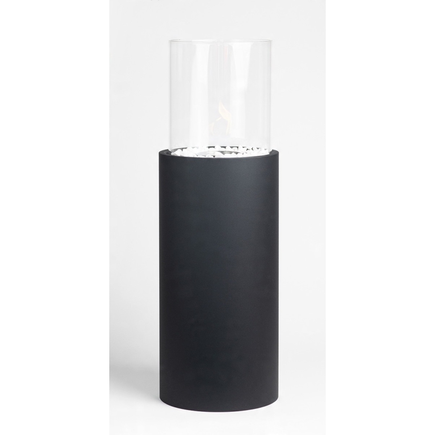 Chimenea de bioetanol ROMA 26,5x80,5 cm 2kW negra + cubierta protectora