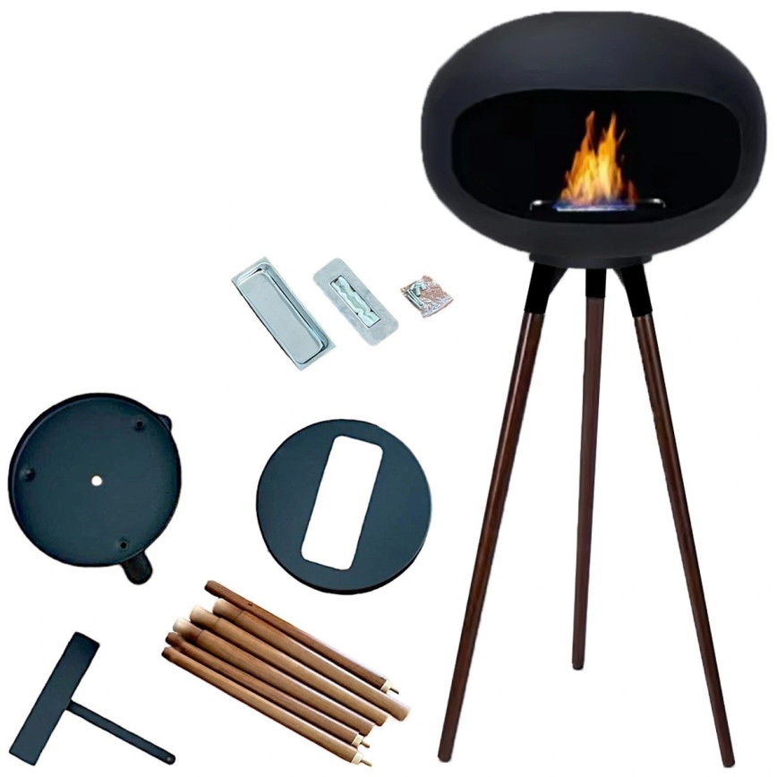 Chimenea de bioetanol TOKIO 45x100 cm 2kW negra