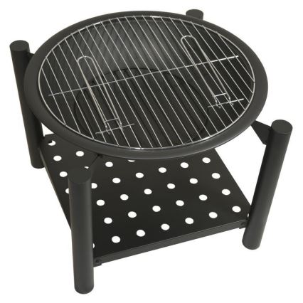 Chimenea de leña portátil con rejilla 48 cm