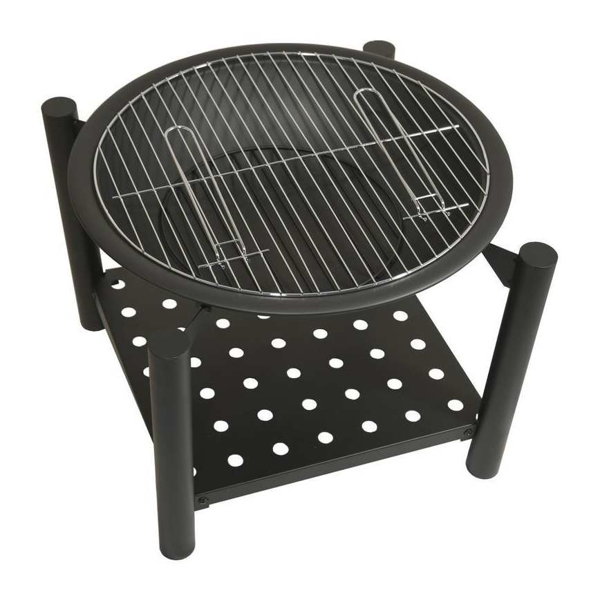 Chimenea de leña portátil con rejilla 48 cm
