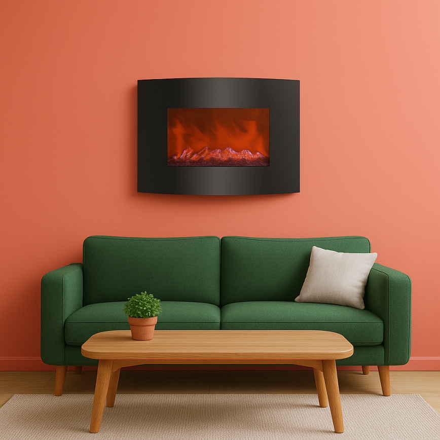 Chimenea eléctrica LED con calefacción LED/2000W/230V + mando a distancia