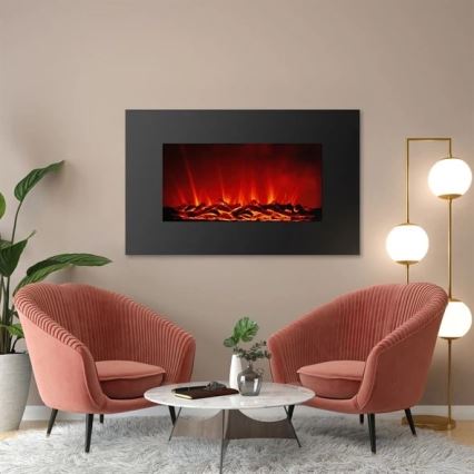 Chimenea eléctrica LED de pared con calefacción LED/2000W/230V 56x88 cm
