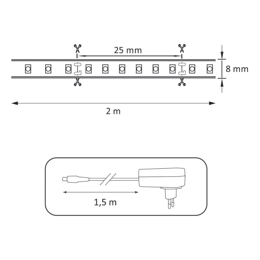 Cinta LED 2m LED/18W/12V 4000K