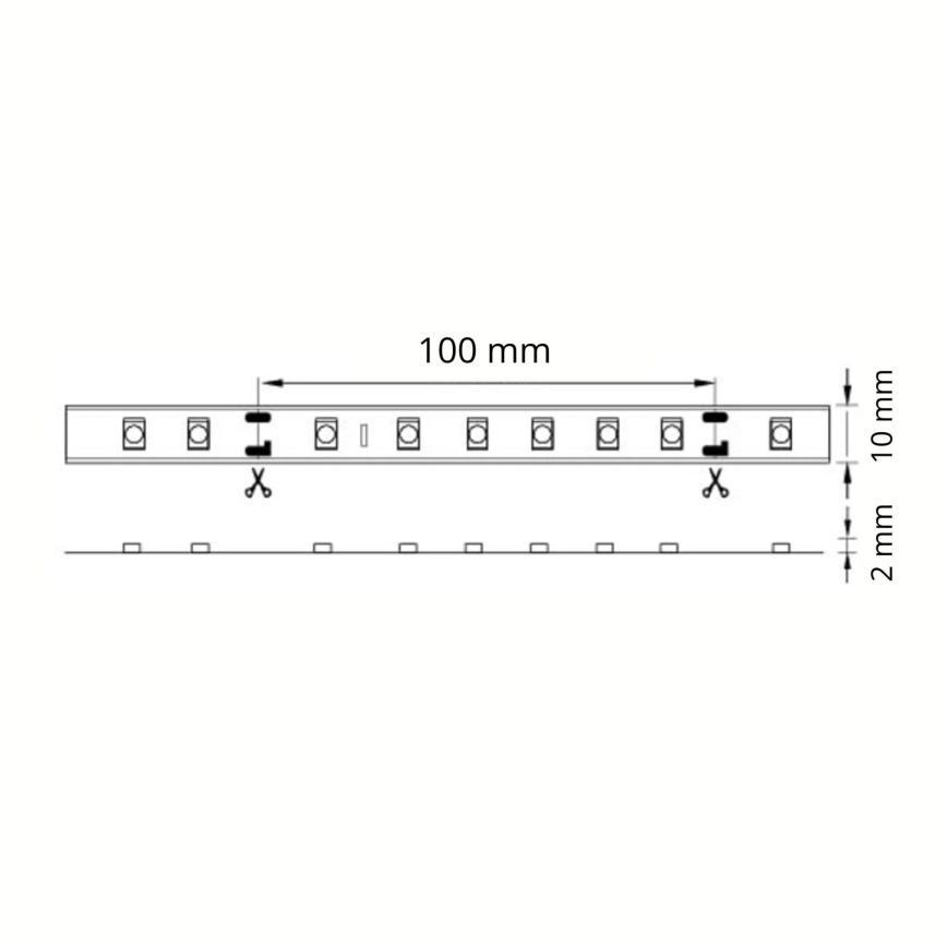 Cinta LED 5m LED/10W/12V IP20 blanco