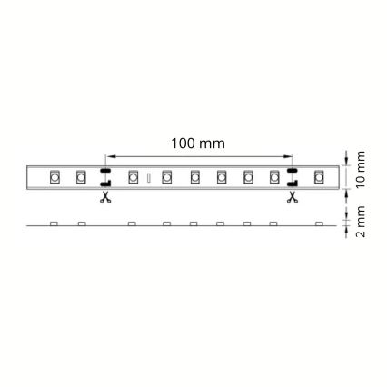 Cinta LED baño 5m LED/45W/12V IP65 blanco