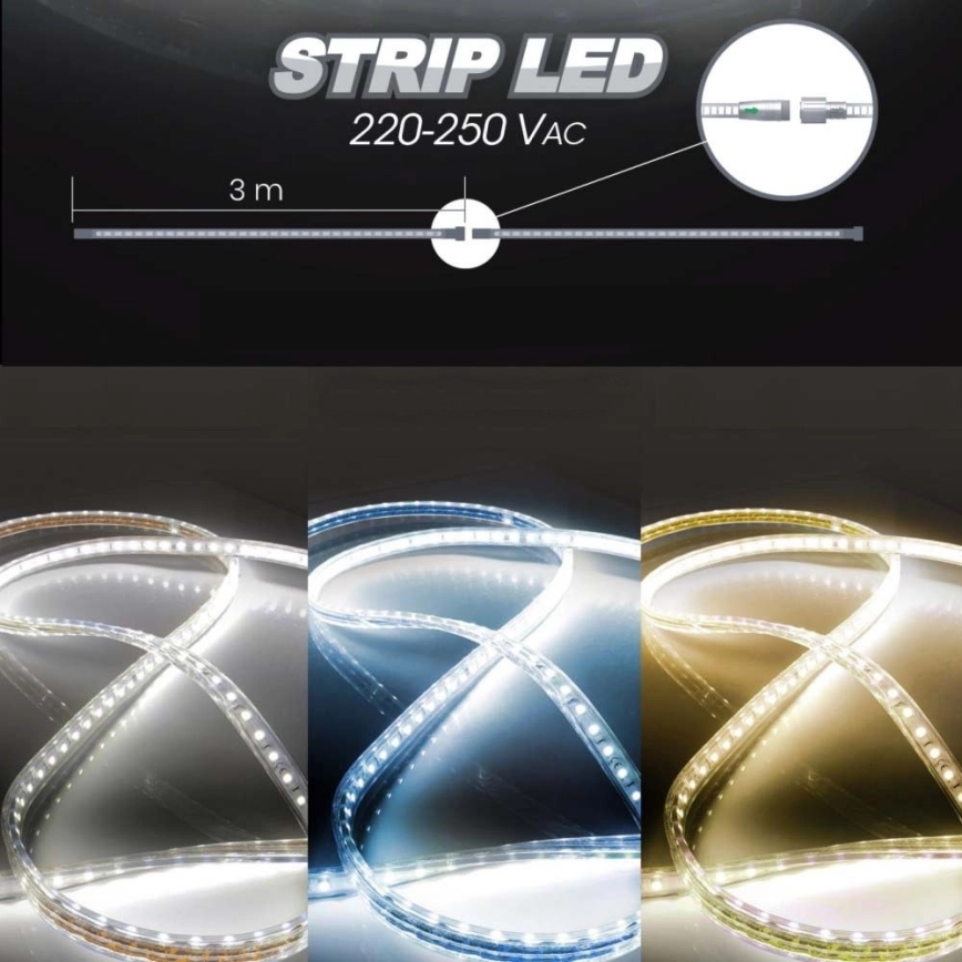 Cinta LED EASY CONNECT LED/14,4W/230V 3m IP67 blanco frío