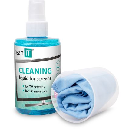 CLEAN IT CL-180 - Solución limpiadora para pantallas con paño, 200 ml