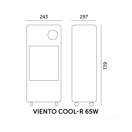 Climatizador evaporativo portátil VIENTO COOL-R 65W/230V negro + control remoto