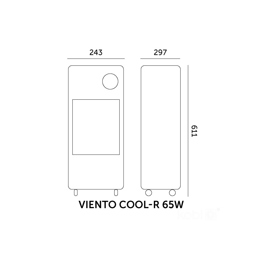 Climatizador evaporativo portátil VIENTO COOL-R 65W/230V negro + control remoto