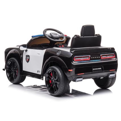 Coche eléctrico Dodge Challenger Policía 50W/4500 mAh negro/blanco