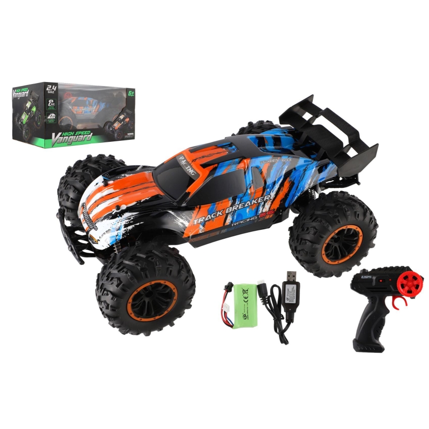Coche RC con mando a distancia Buggy 7,4V/500 mAh azul/naranja