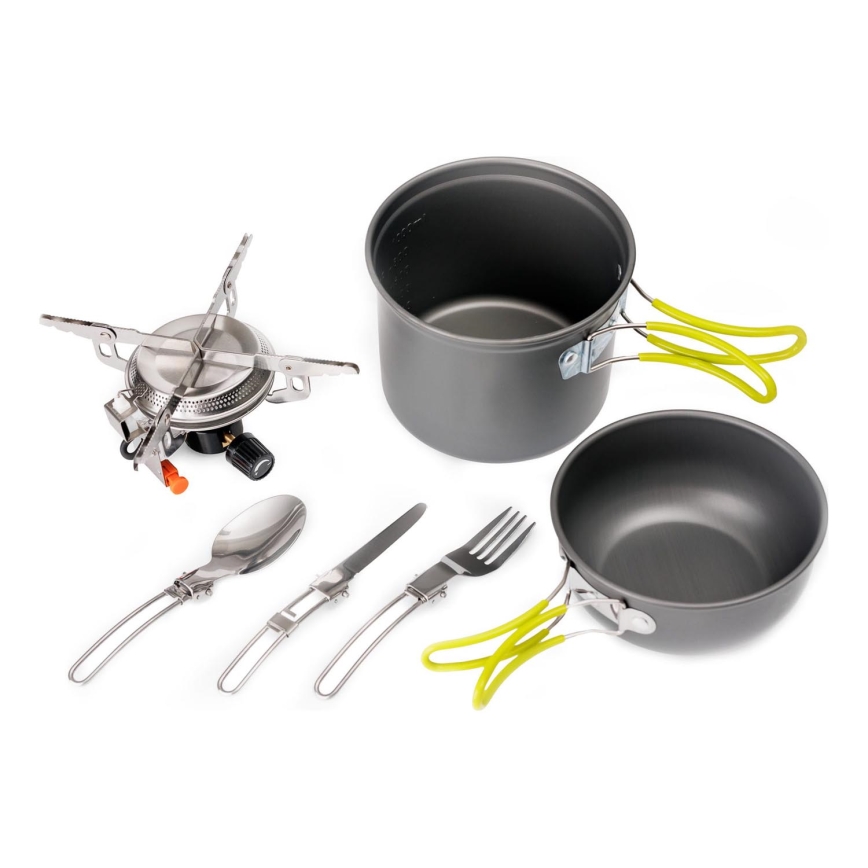Cocina de gas para camping con accesorios