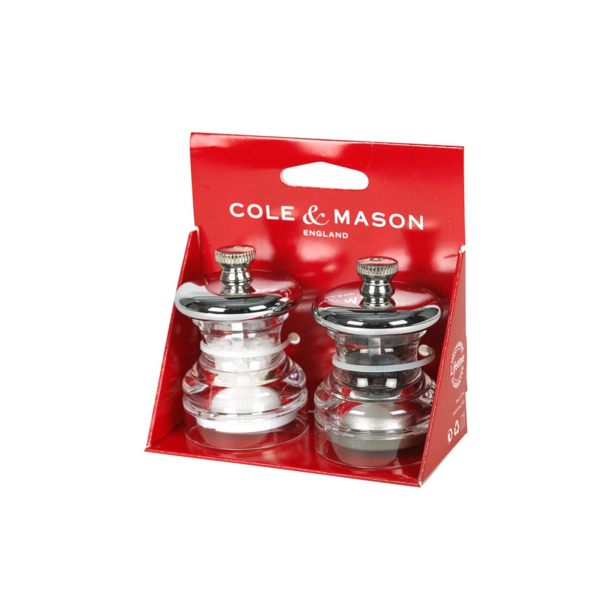 Cole&Mason - Juego de molinillos de sal y pimienta BUTTON 2 pcs 6,5 cm