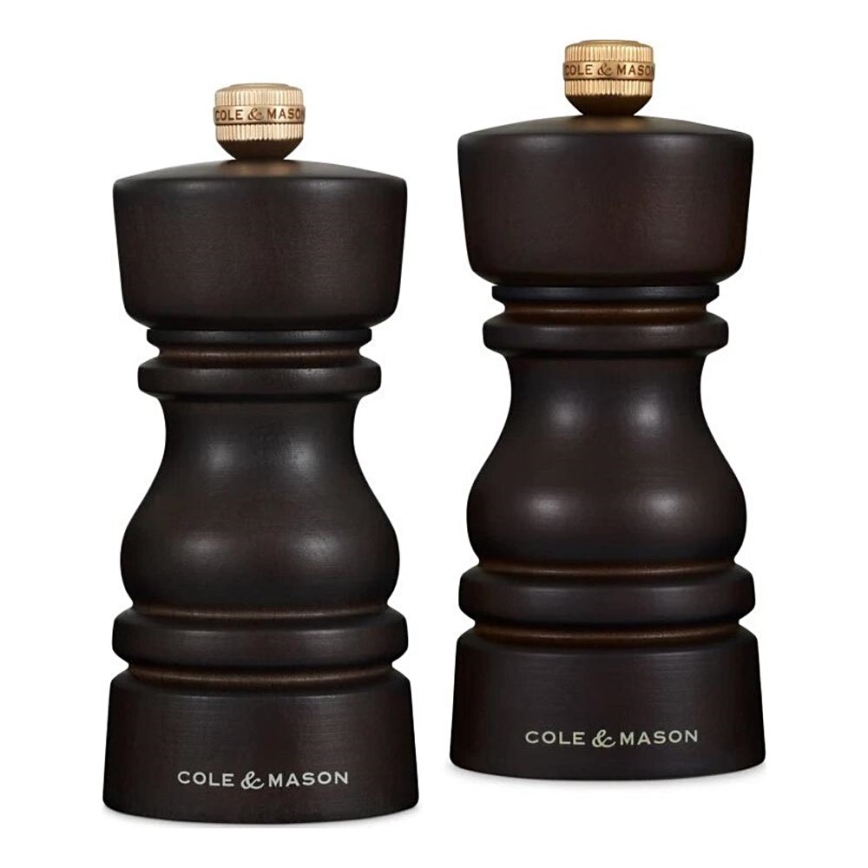 Cole&Mason - Juego de molinillos de sal y pimienta LONDON 2 pz 13 cm haya/marrón