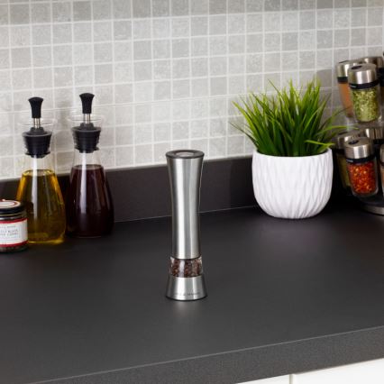 Cole&Mason - Eléctrico salt or pepper grinder BURFORD 4xAAA 18 cm cromo mate